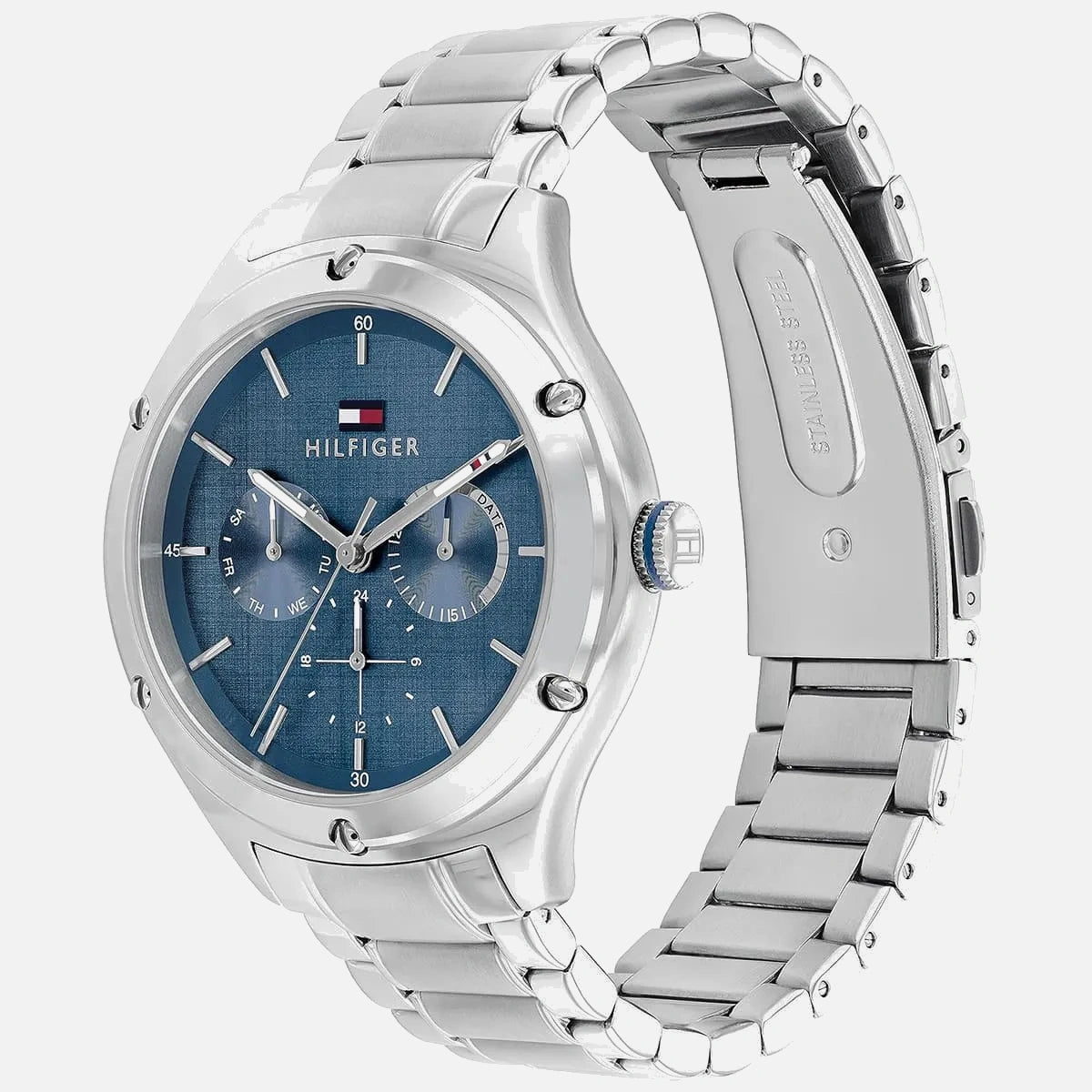 Tommy Hilfiger Lexi armbåndsur med blå urskive og stållænke