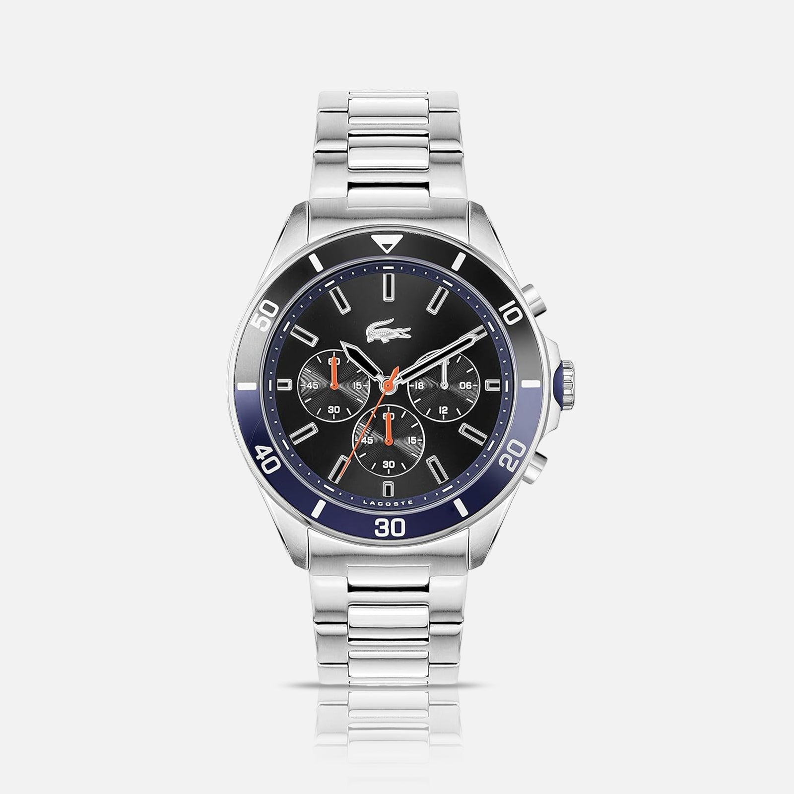 Lacoste Tiebraker chronograph armbåndsur i stål med sort urskive