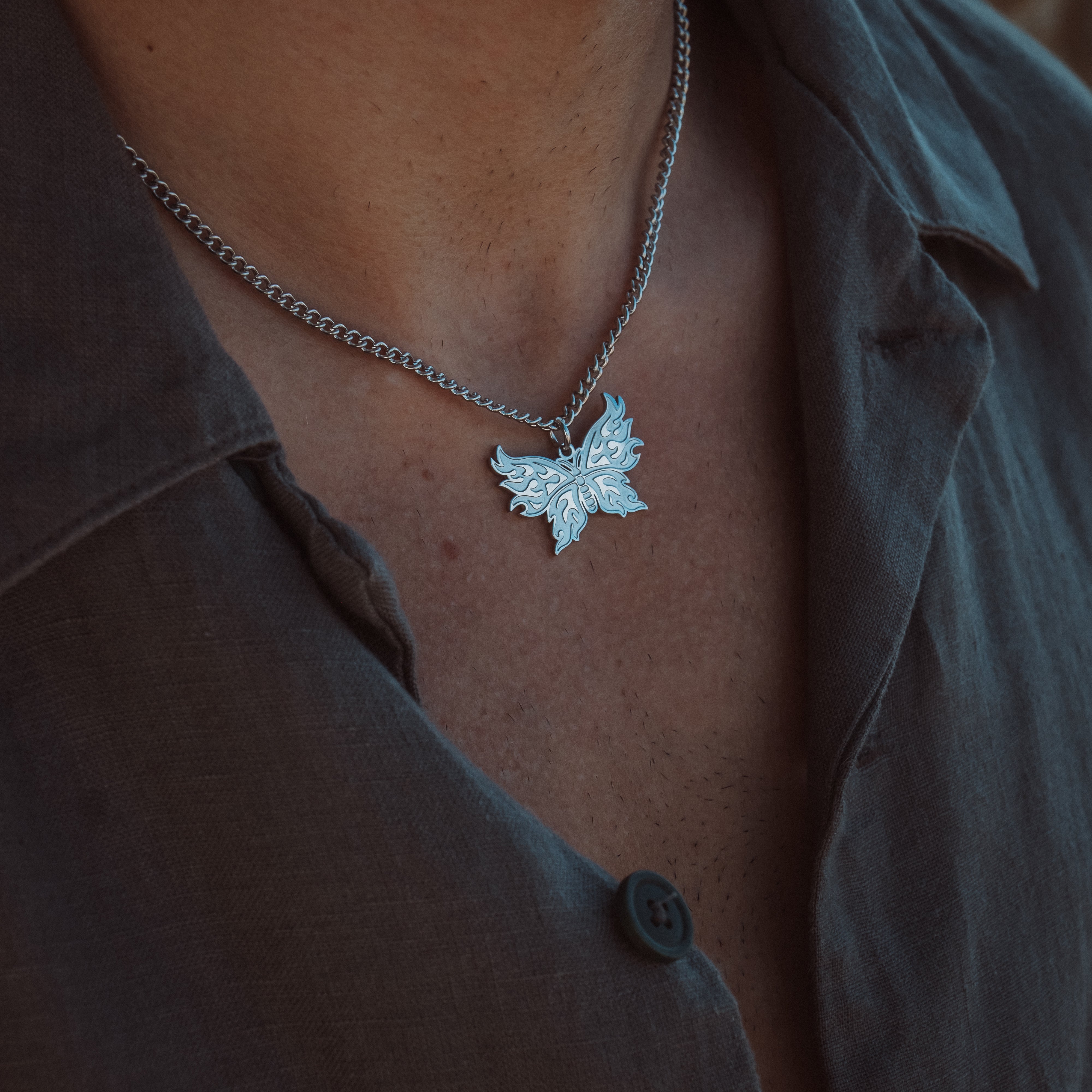 Butterfly Halskæde - Sølvfarvet