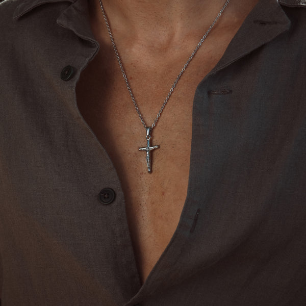 Crucifix Halskæde - Sølvfarvet