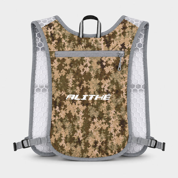 Atlithé performance løbevest i camouflage med reflekterende detaljer