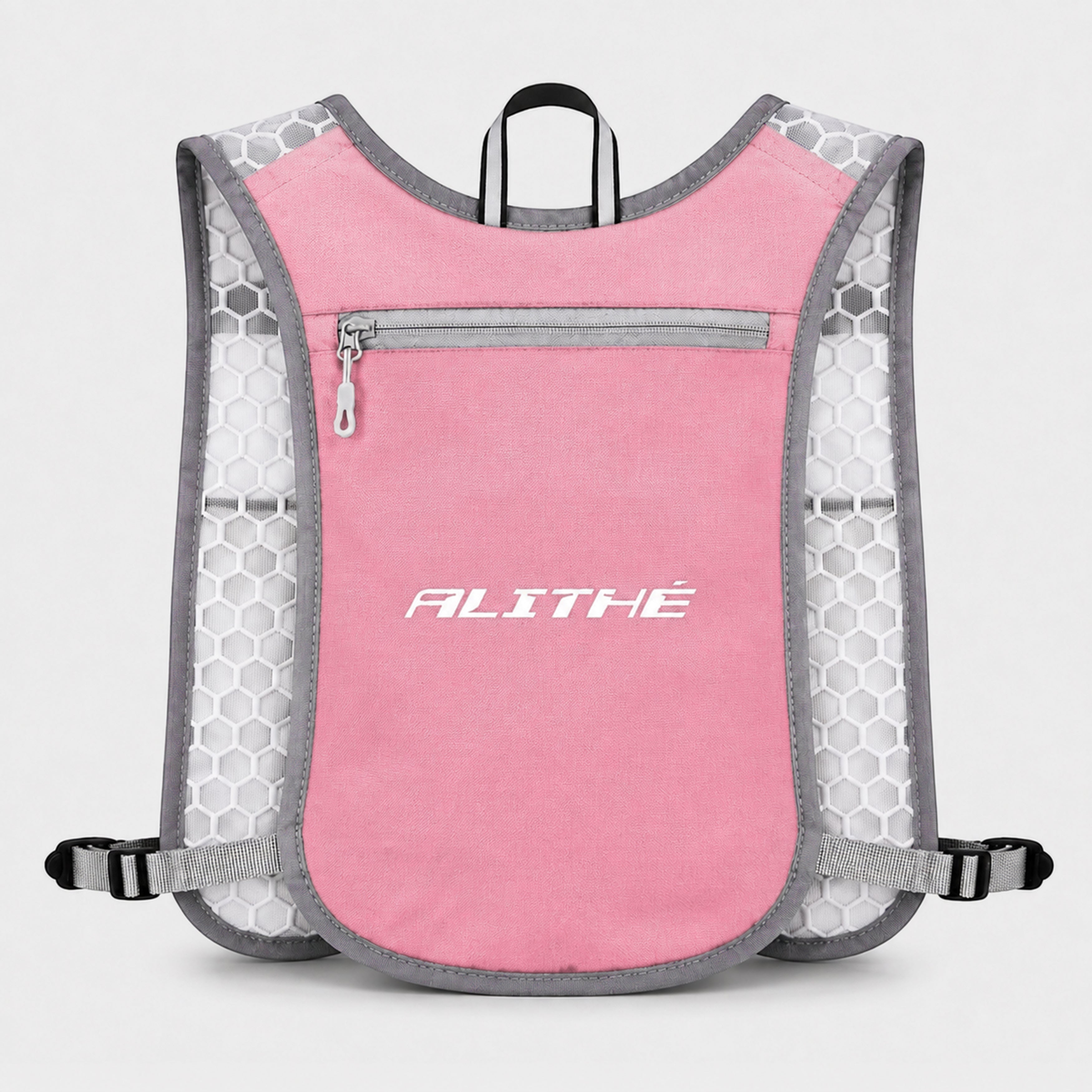 Atlithé performance løbevest i pink med reflekterende detaljer