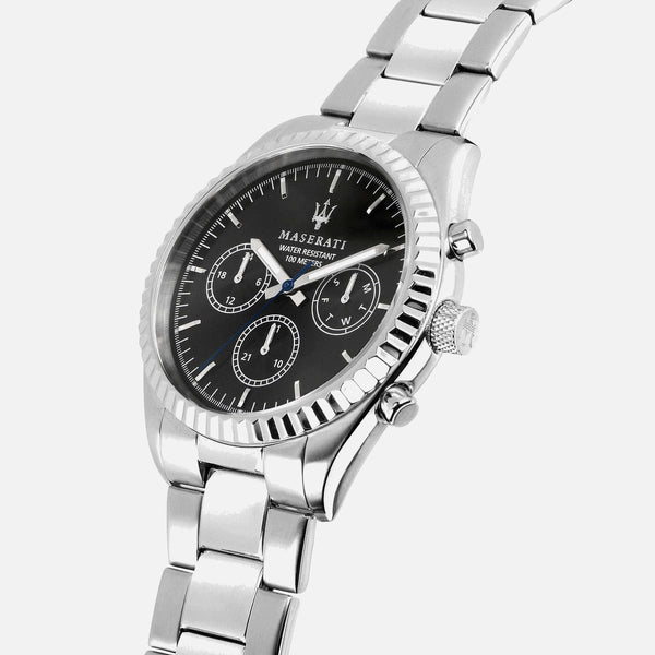 Maserati Competizione armbåndsur i stål med sort urskive