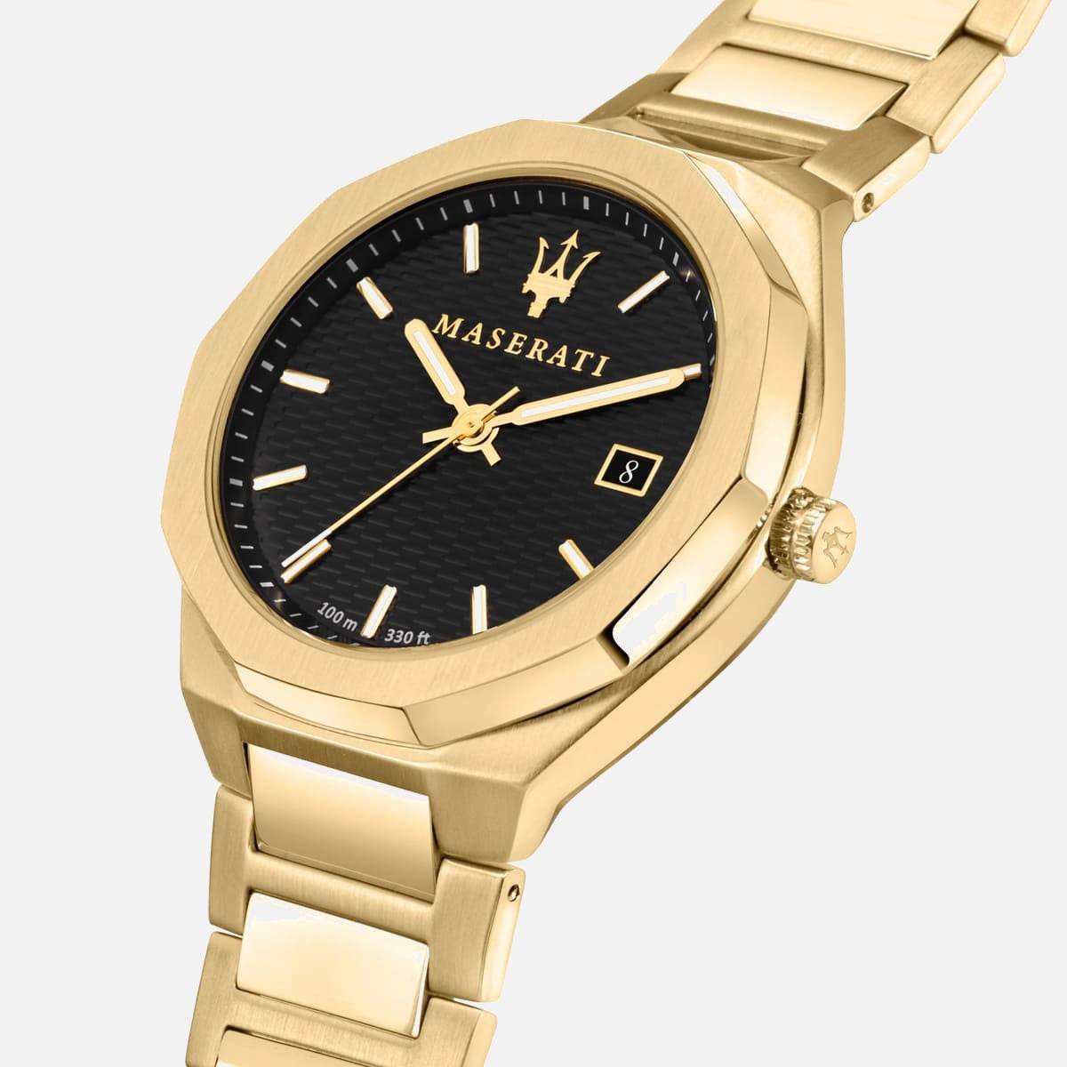 Maserati Stile herreur i guld med sort urskive