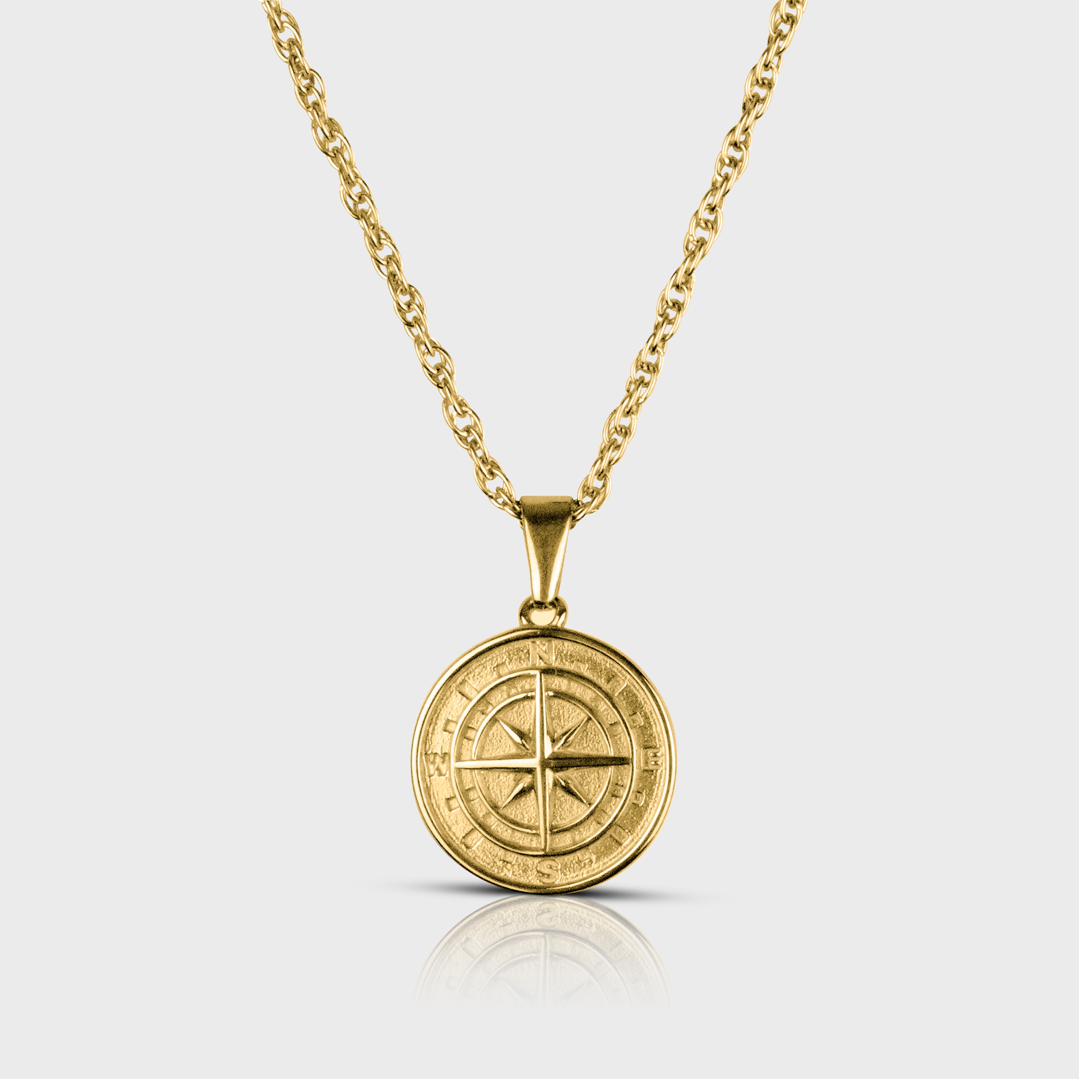COMPASS NECKLACE - GOLD TONE
