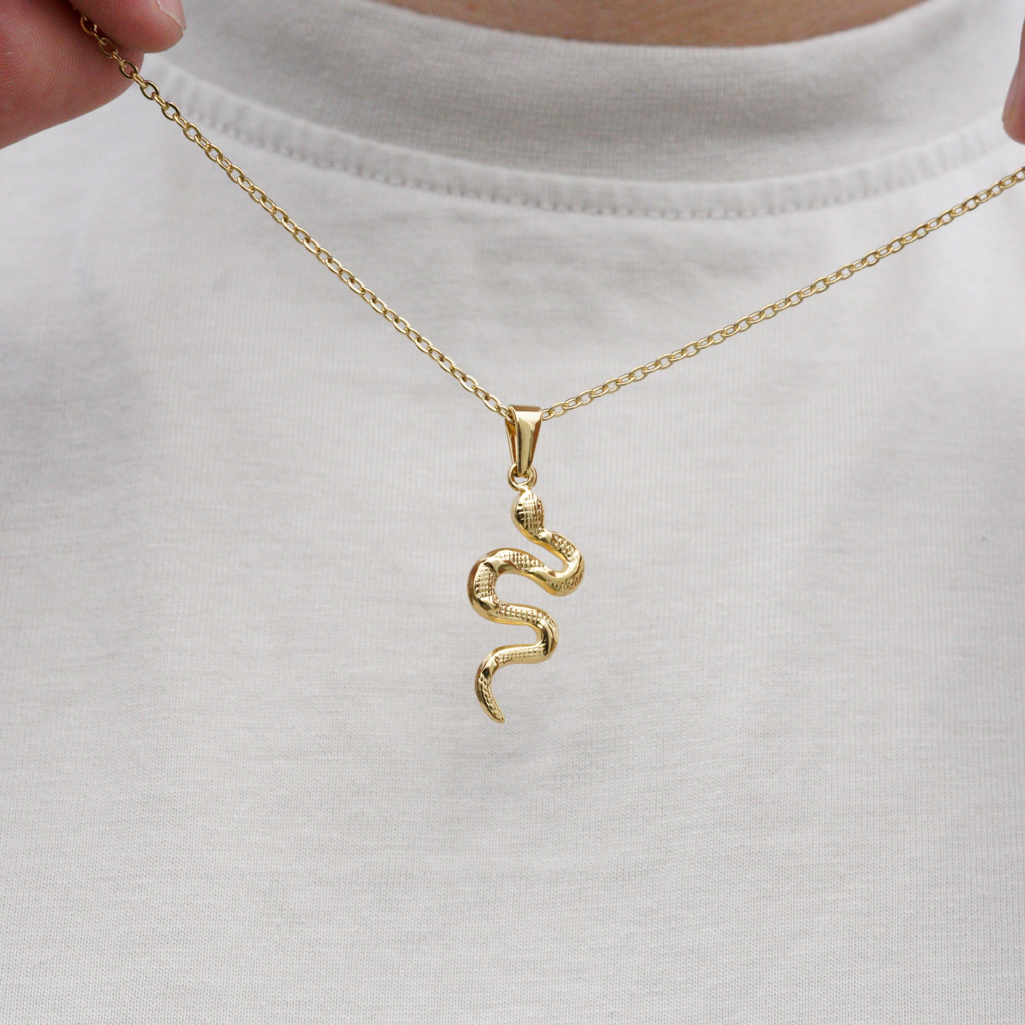 Snake Halskæde - 18k Guldbelagt