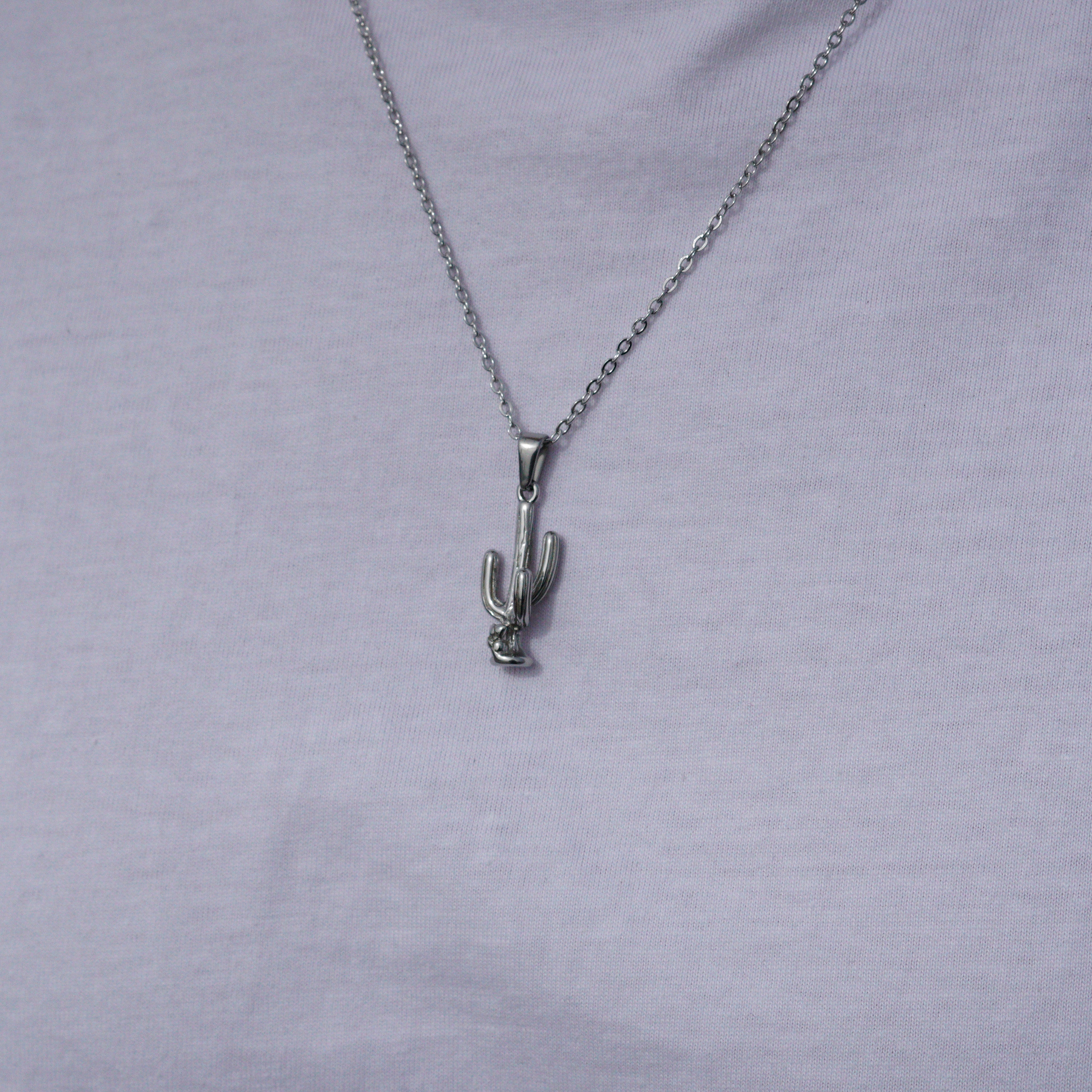 CACTUS NECKLACE - SILVER TONE