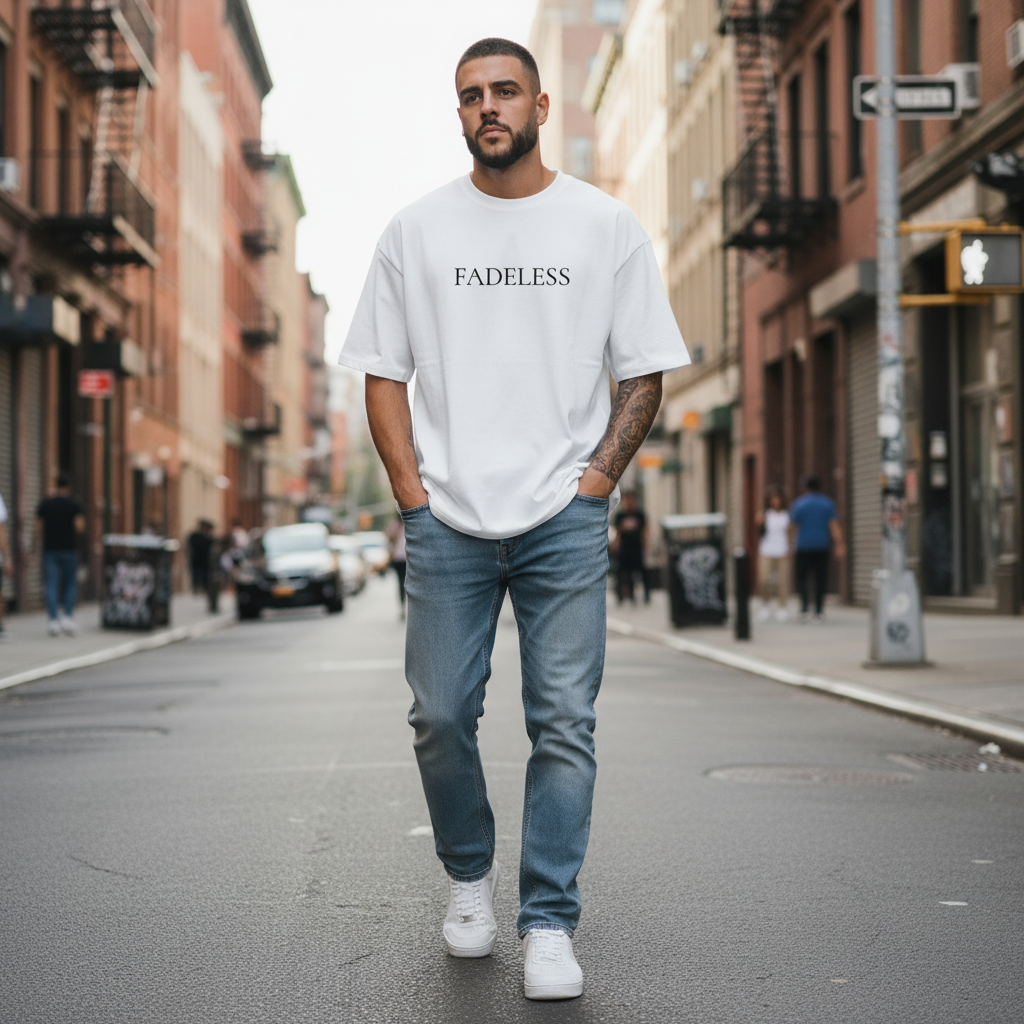 Simple Tee Box Fit - Hvid/Sort