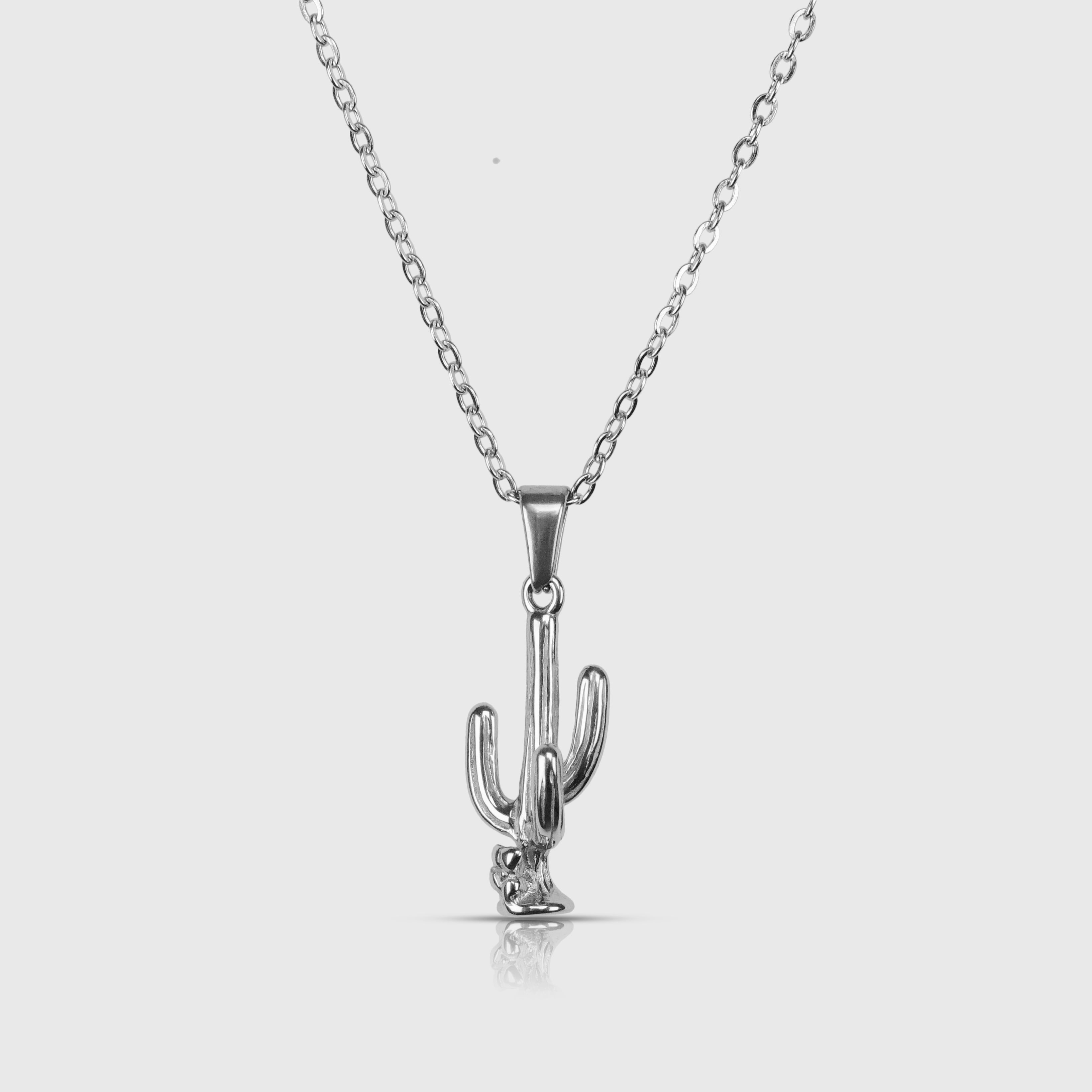 CACTUS NECKLACE - SILVER TONE