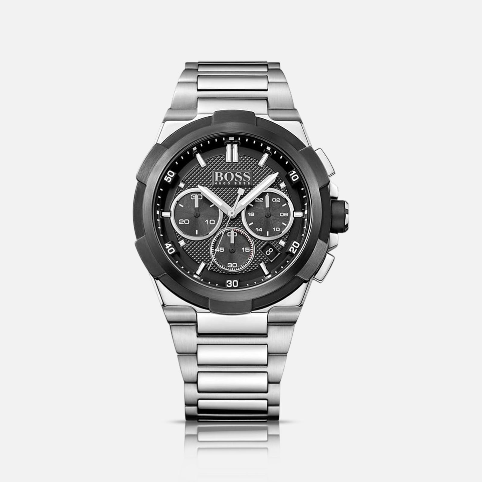 Hugo Boss Supernova chronograph armbåndsur i stål med sort urskive