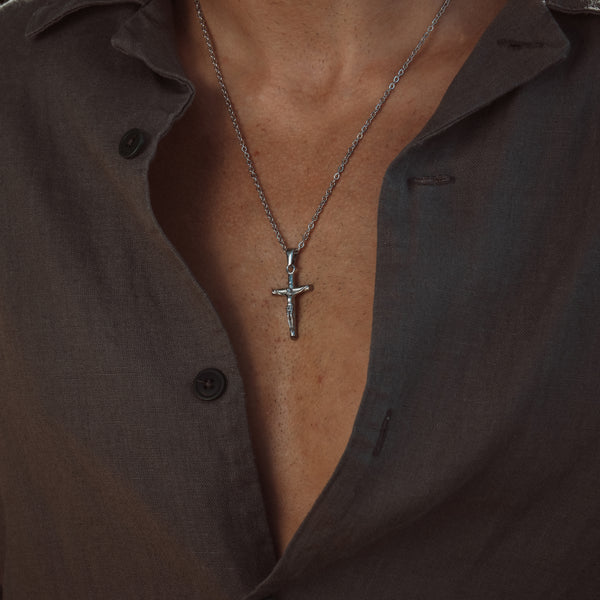 Crucifix Halskæde - Sølvfarvet