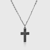 Hammered Cross Halskæde – Rustik sølv kors halskæde