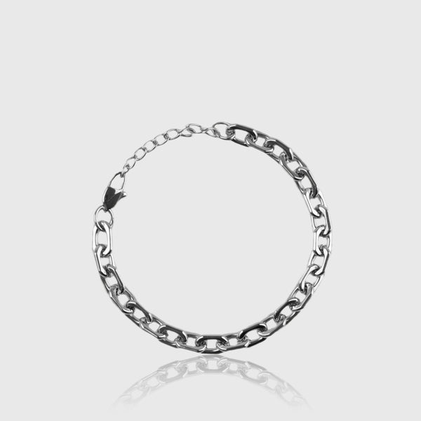 Sølvfarvet kæde armbånd med lås fra Fadeless