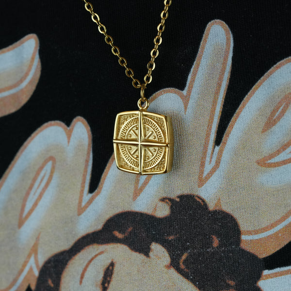 Orbit Halskæde – 18K guldbelagt halskæde til mænd 55 cm maskulint vedhæng