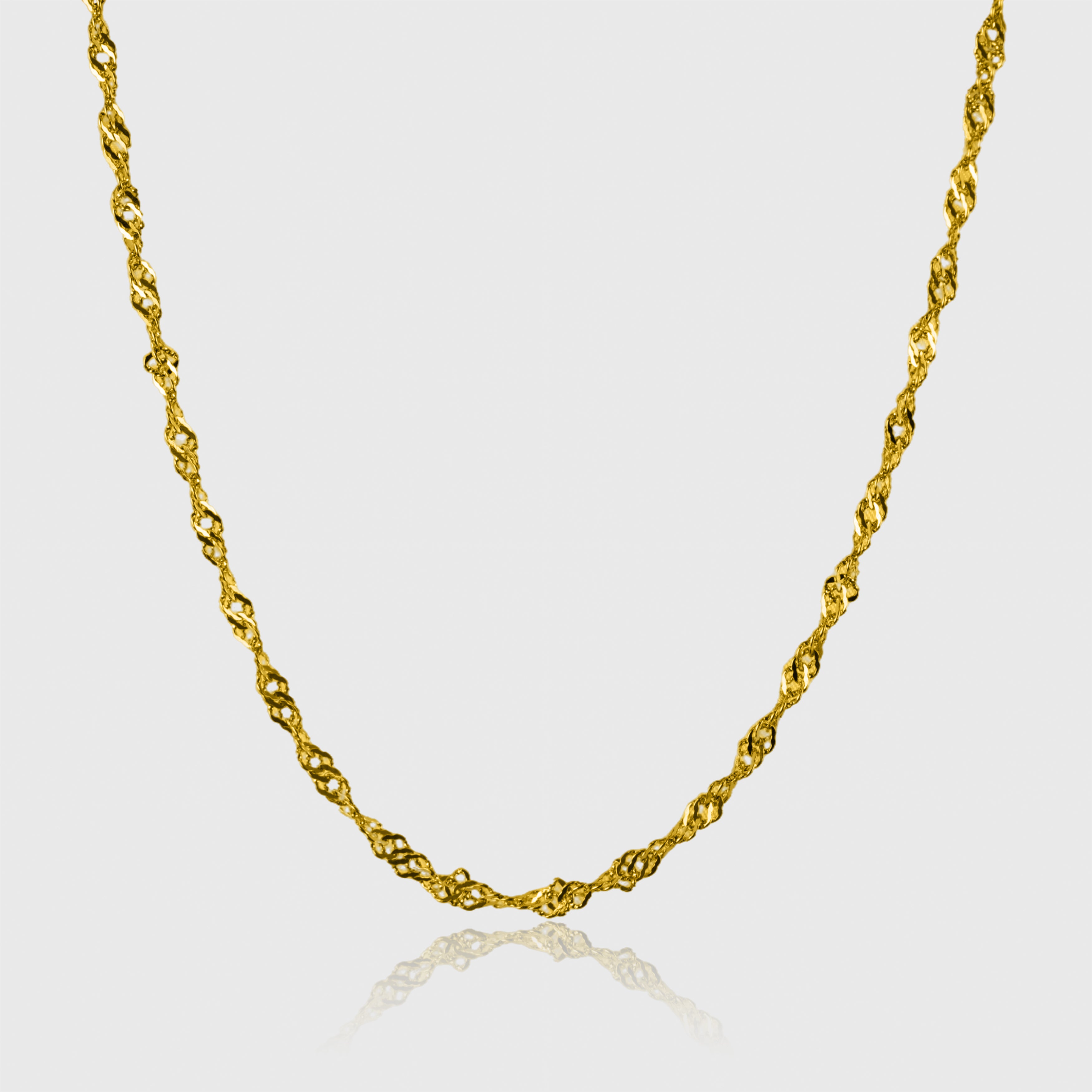 Guldbelagt halskæde med snoet kædedesign