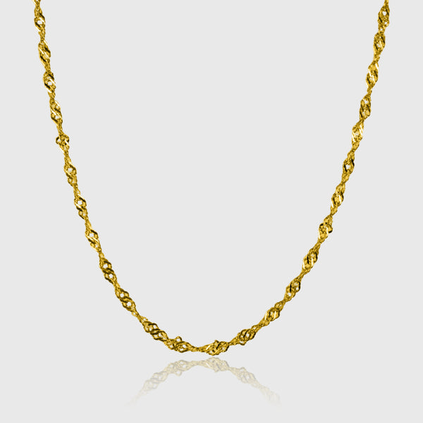 Guldbelagt halskæde med snoet kædedesign
