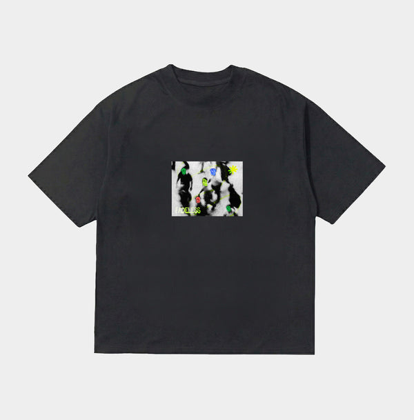 Sort oversized t-shirt med grafisk print og 