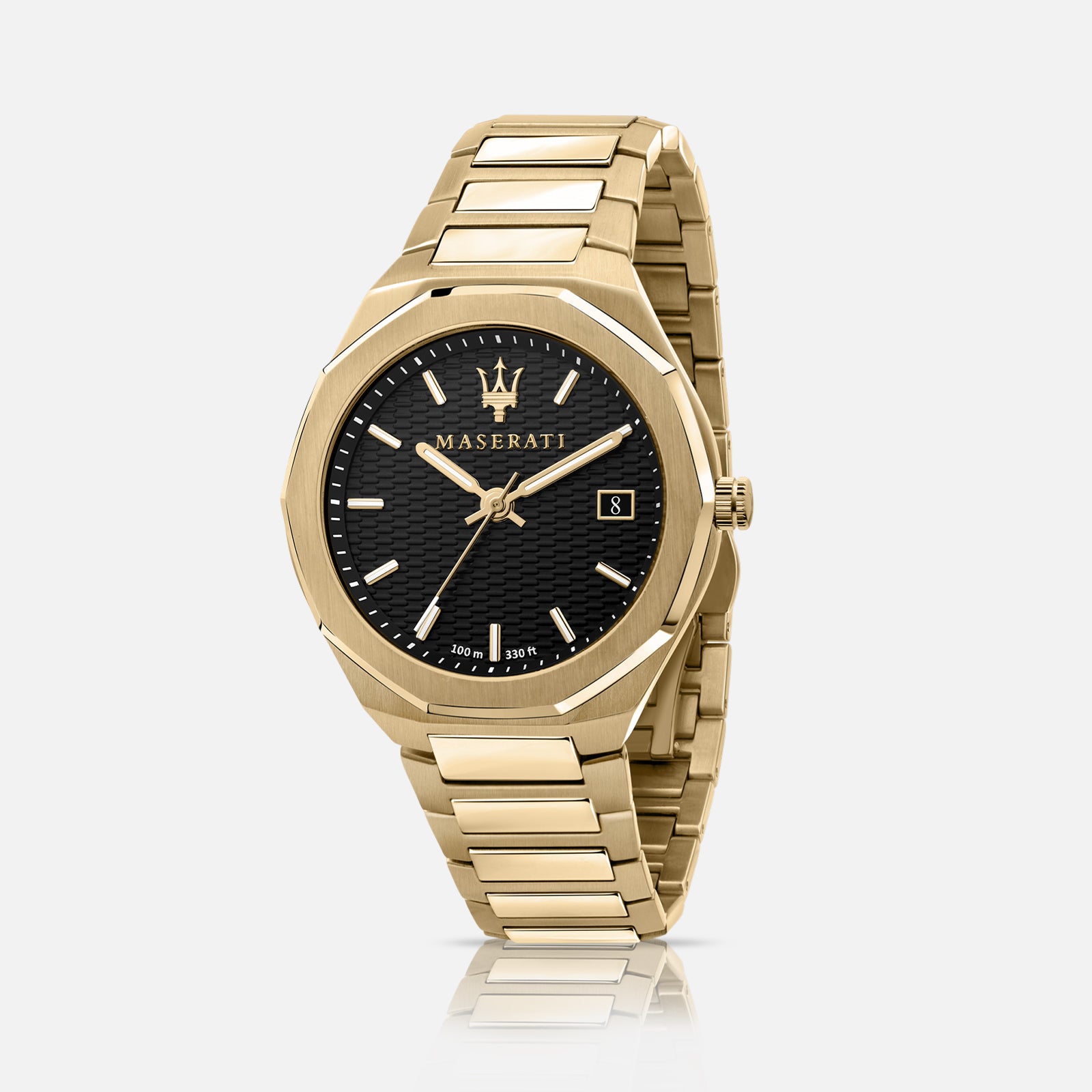 Maserati Stile herreur i guld med sort urskive