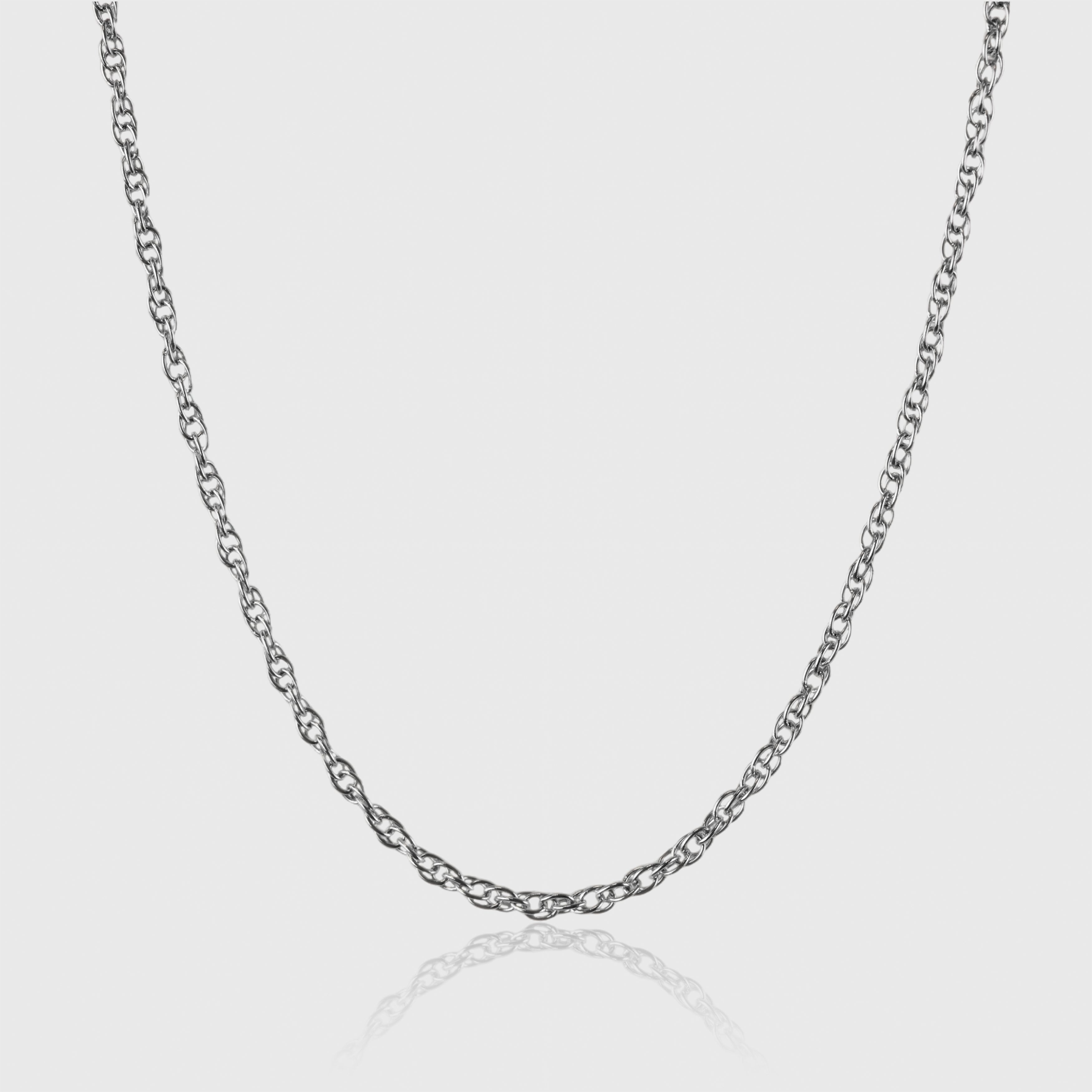 Sølvfarvet rope chain halskæde