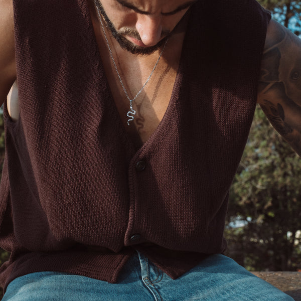 Snake Halskæde - Sølvfarvet