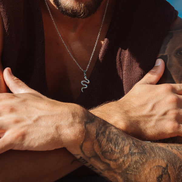 Snake Halskæde - Sølvfarvet