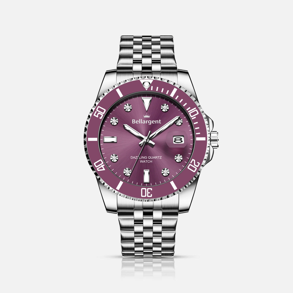 Bellargent Souverain Lilac herreur med lilla skive og stålrem