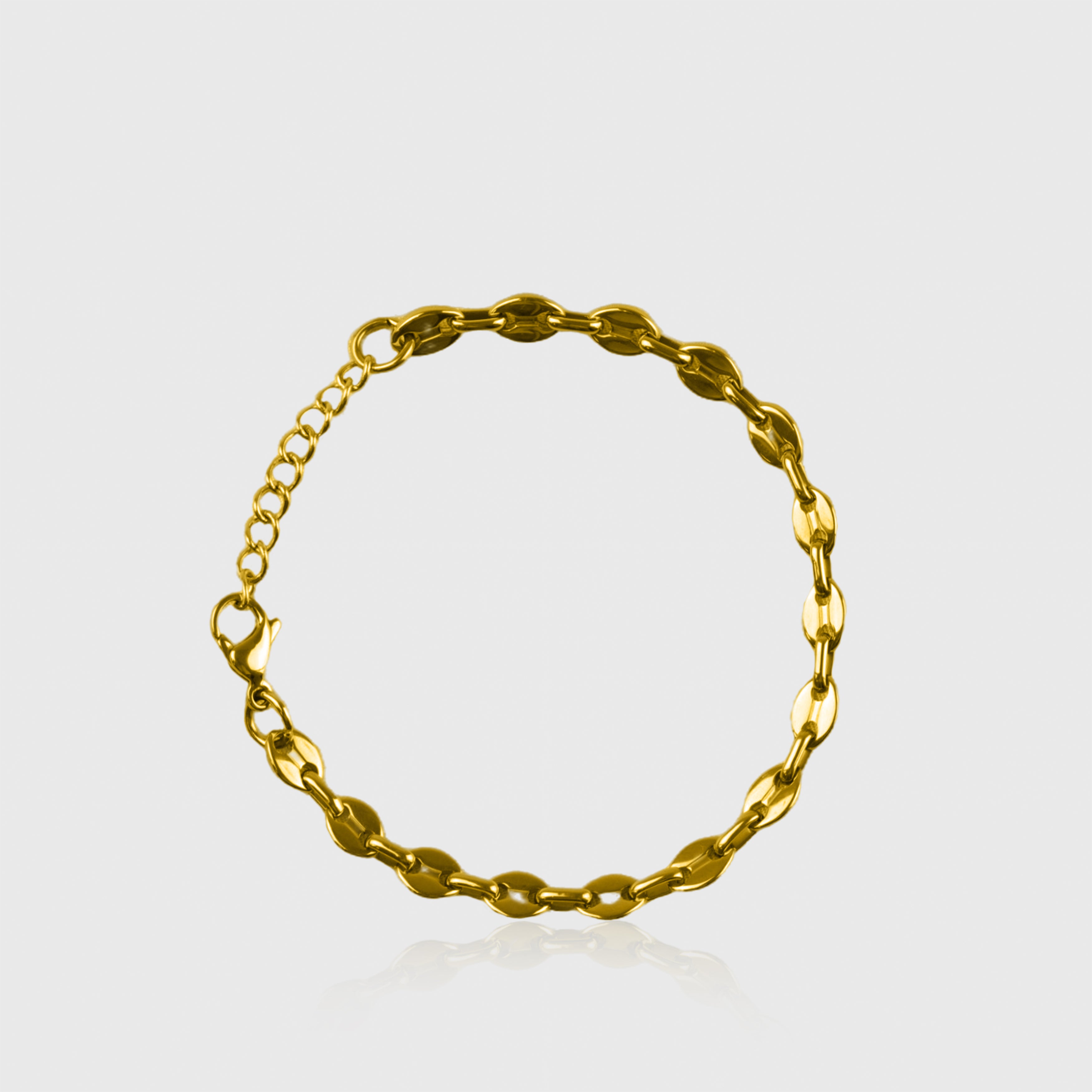 Guldfarvet kæde-armbånd med dobbelt led og lås