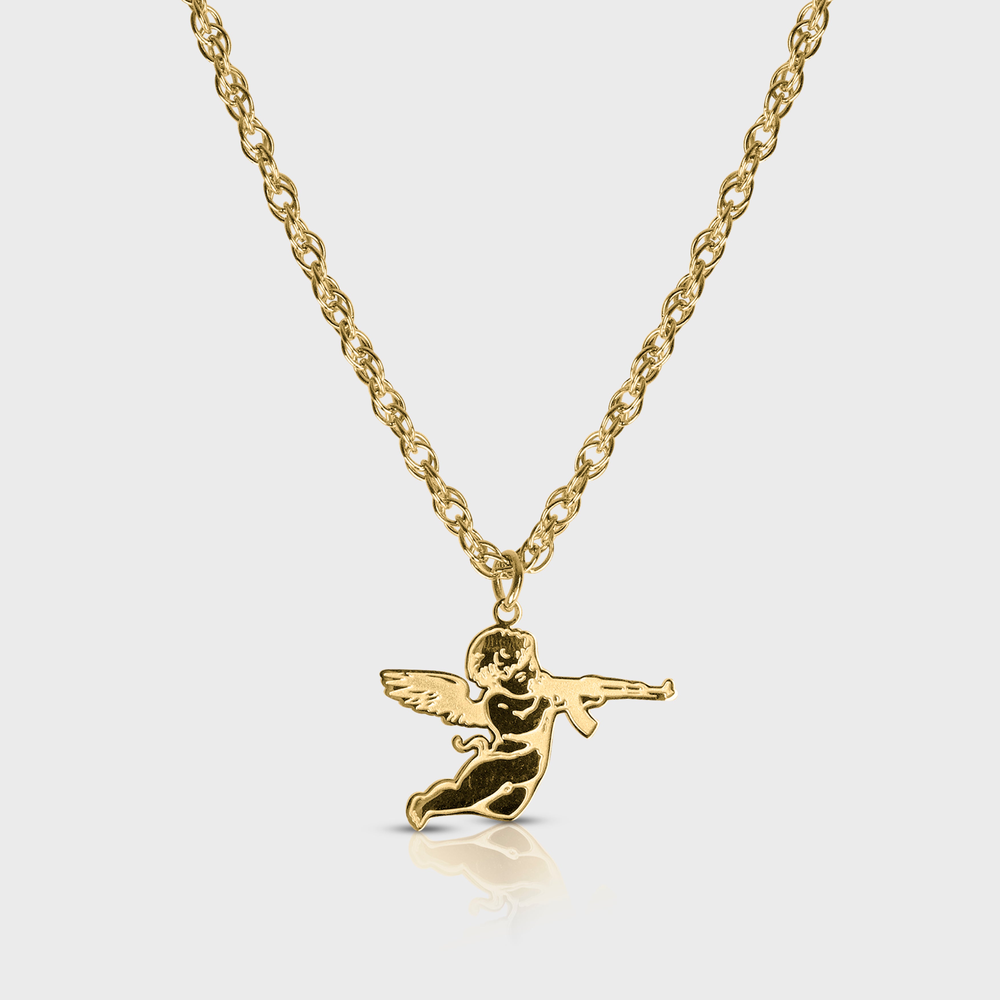 AK-47 ANGEL NECKLACE - GOLD