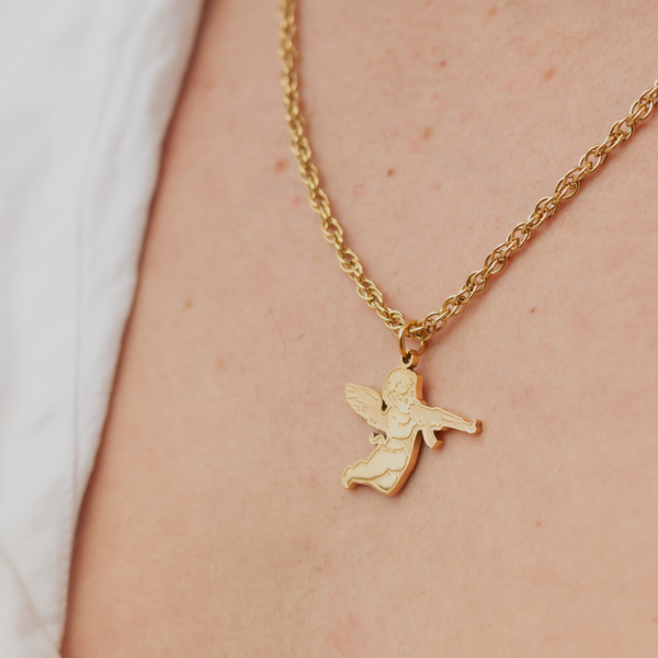 Ak-47 Angel Halskæde - 18k Guldbelagt