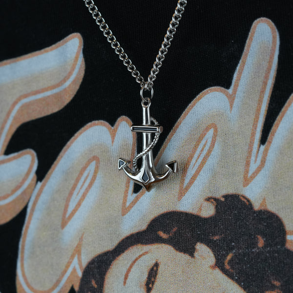 Anchor Halskæde – Sølvfarvet anker halskæde til mænd