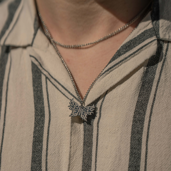 Butterfly Halskæde - Sølvfarvet