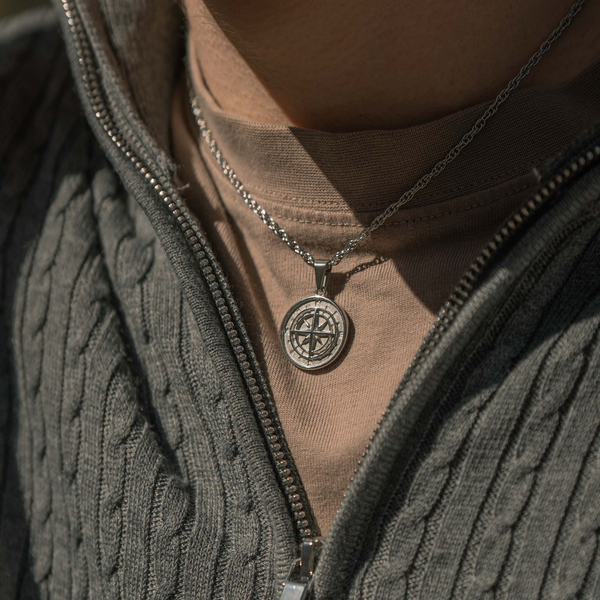Compass Halskæde - Sølvfarvet