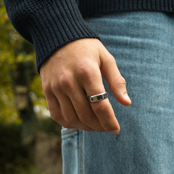 Cross Ring - Sølvfarvet