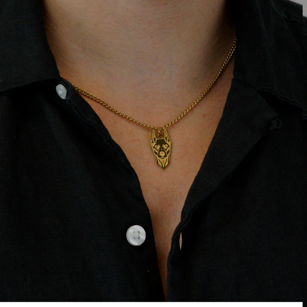 Dobermann Halskæde - 18k Guldbelagt