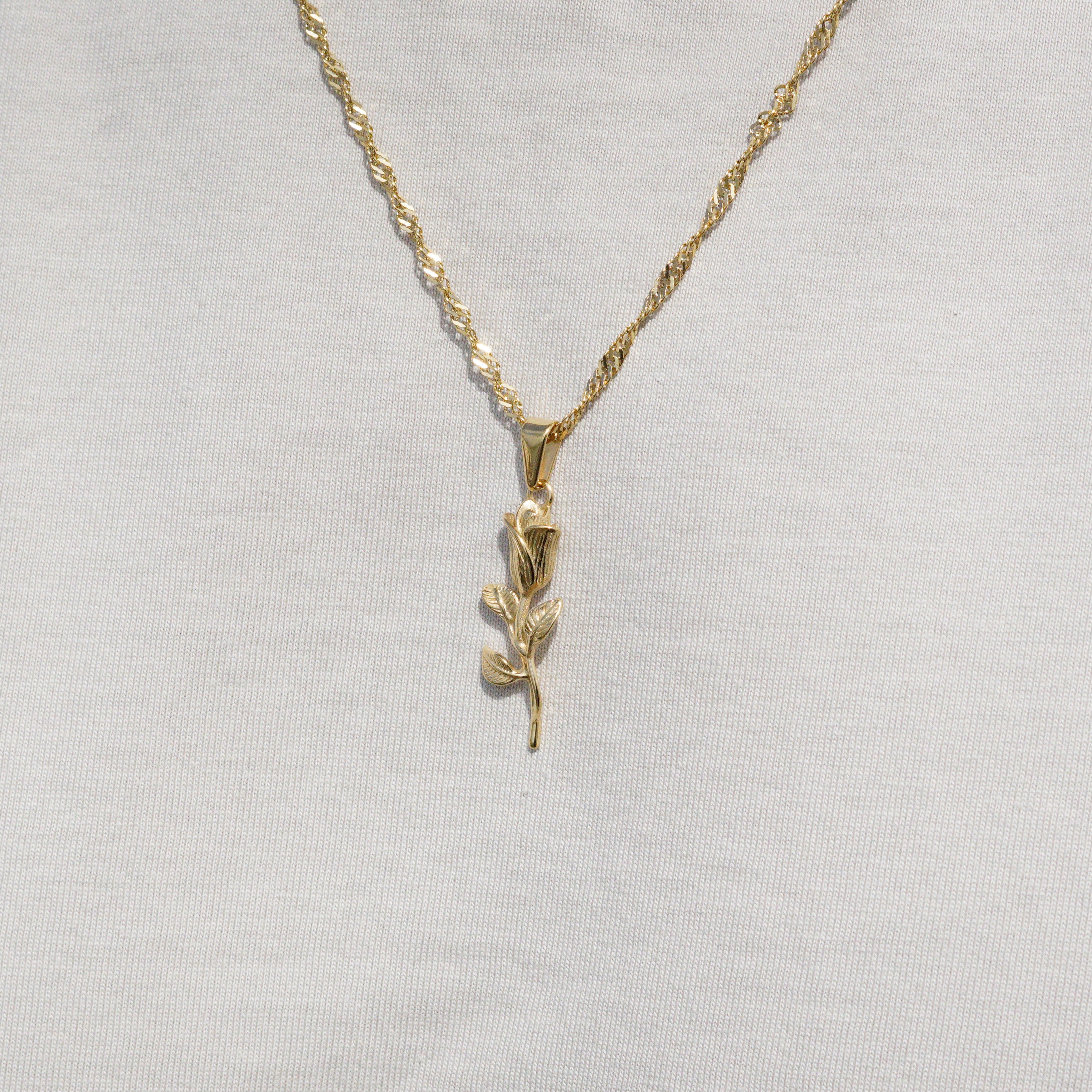 ROSE NECKLACE - GOLD TONE