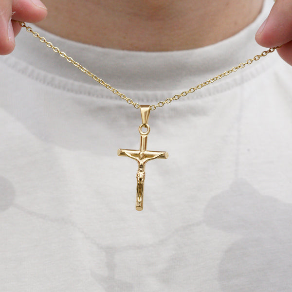 CRUCIFIX HALSKÆDE - GULD