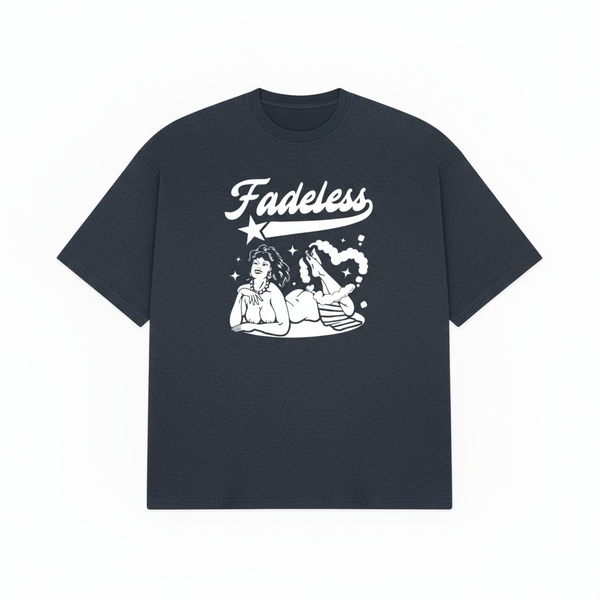 Fading Love Tee Box Fit - Navy/Hvid