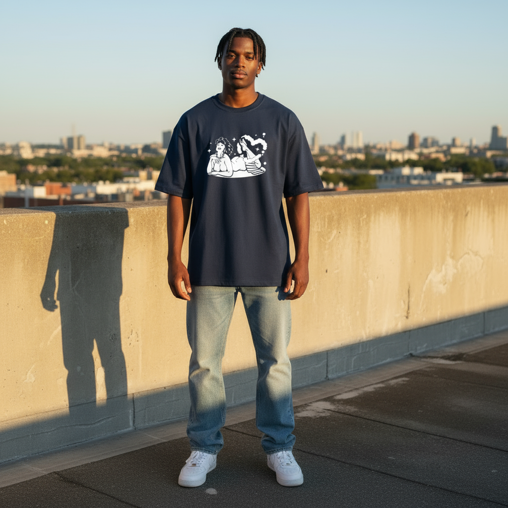 Lover Tee Box Fit - Navy/Sort