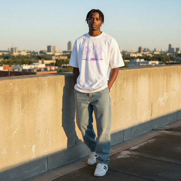 Lover Tee Box Fit - Hvid/Pink