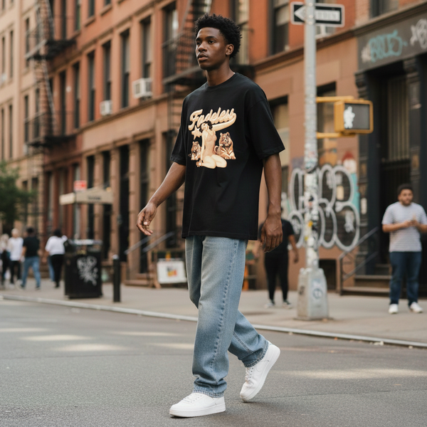 Monroe Logo Tee Box Fit - Sort