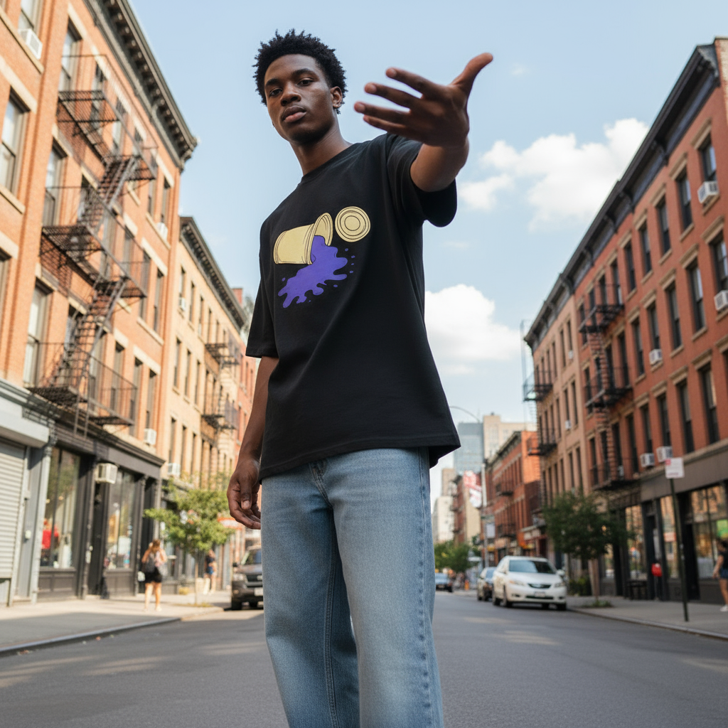 Spilled Tee Box Fit - Sort