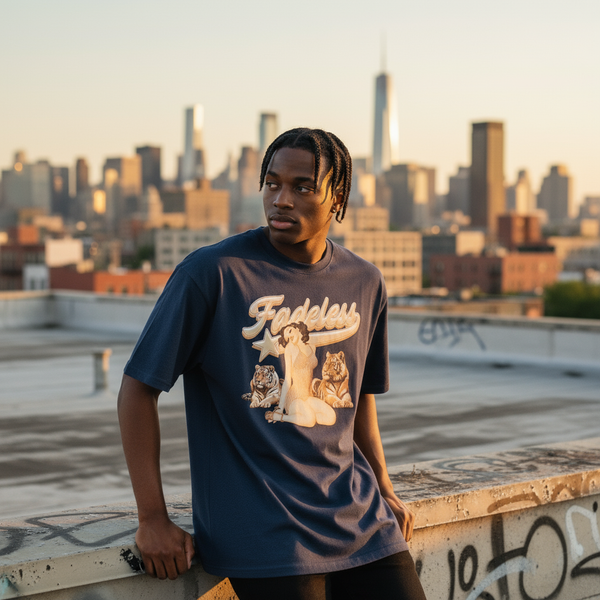 Monroe Logo Tee Box Fit - Navy