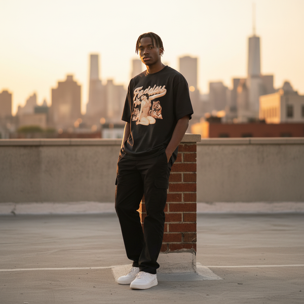 Monroe Logo Tee Box Fit - Sort