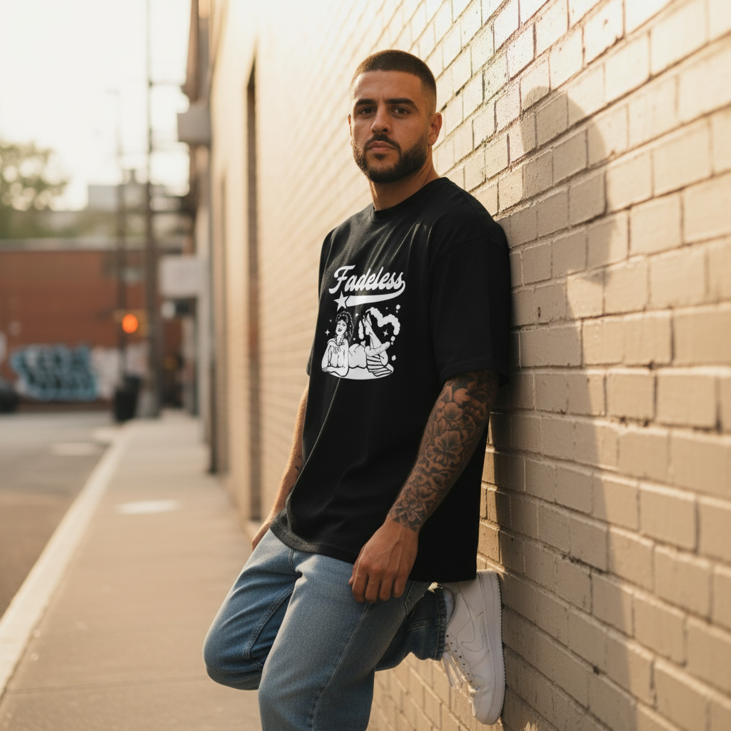 Fading Love Tee Box Fit - Sort/Hvid