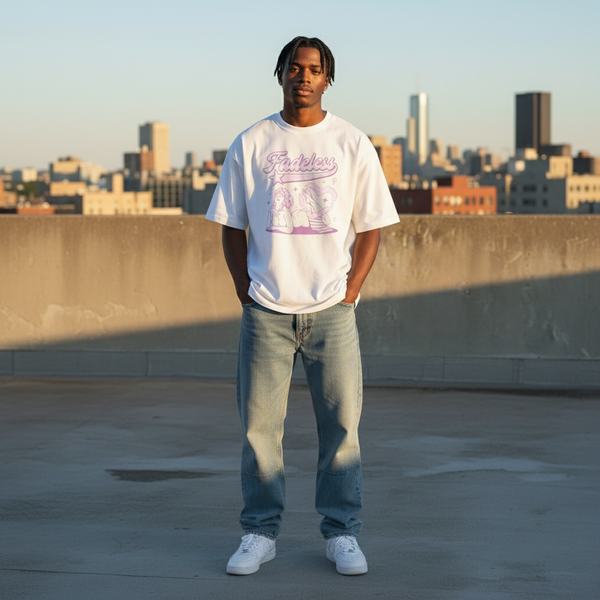 Fading Love Tee Box Fit - Hvid/Pink