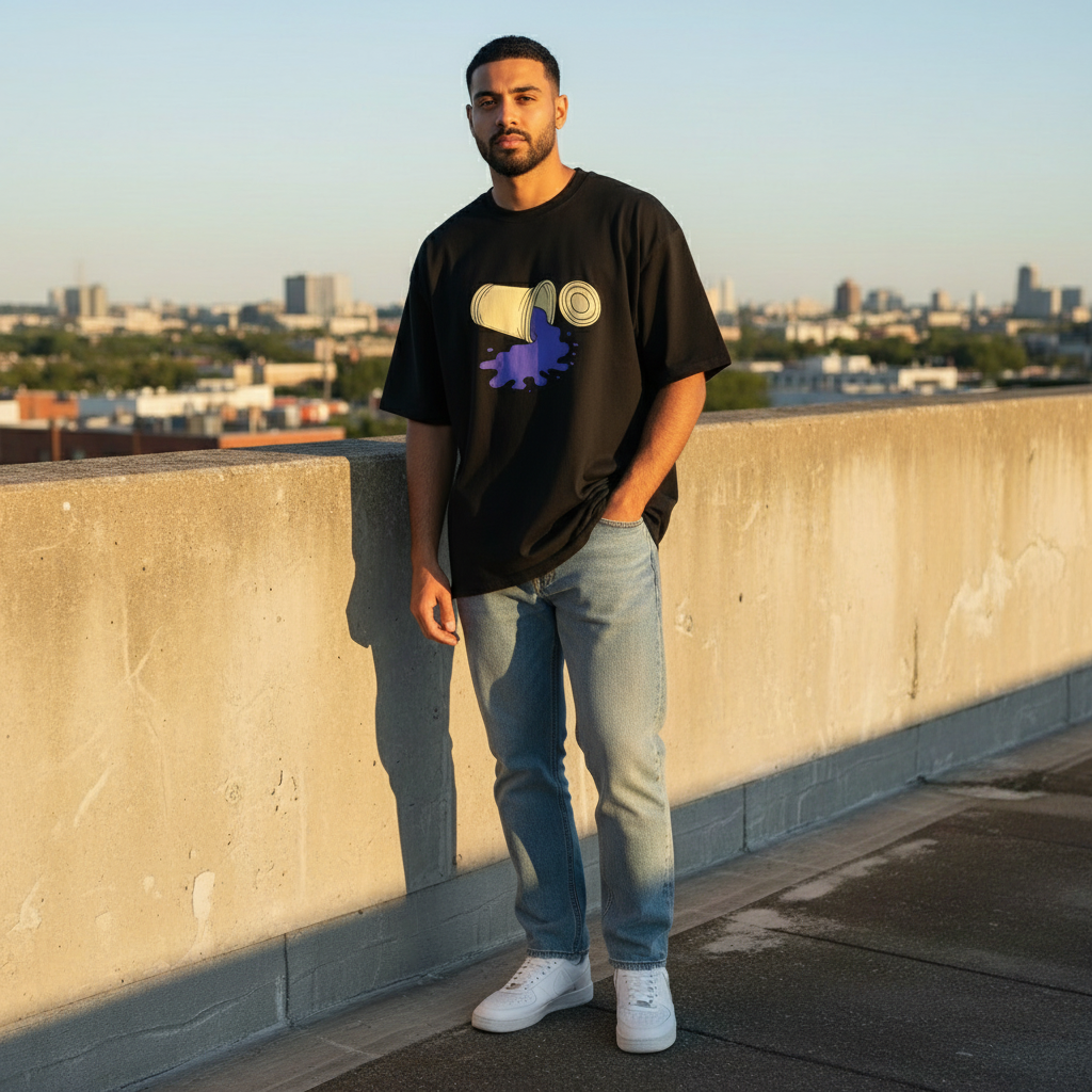 Spilled Tee Box Fit - Sort