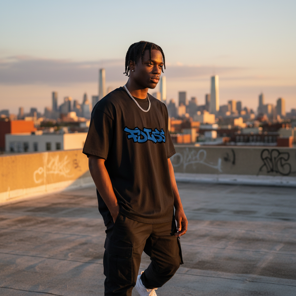 Emission Tee Box Fit - Sort/Blå