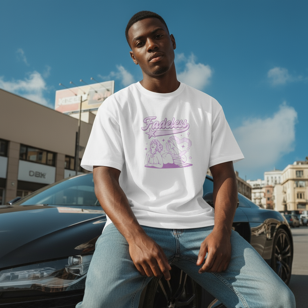 Fading Love Tee Box Fit - Hvid/Pink