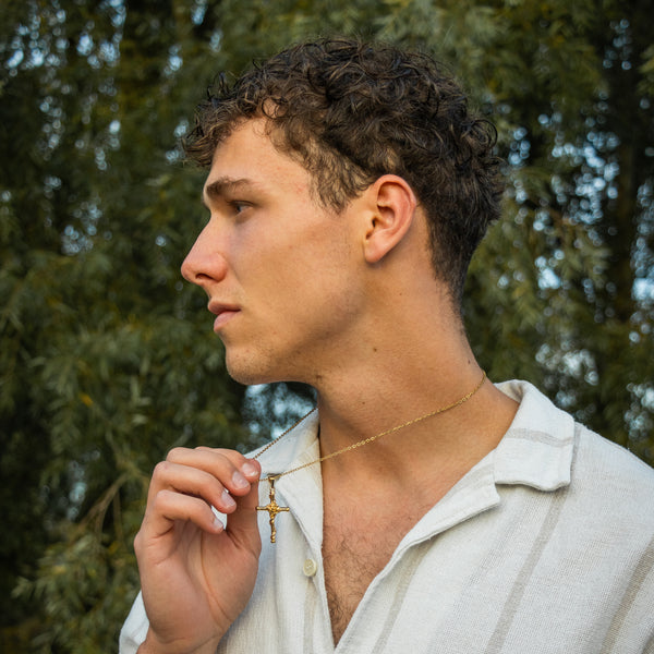 Rose Cross Halskæde - 18k Guldbelagt