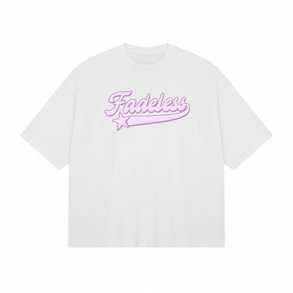 Star Tee Box Fit - Hvid/Pink